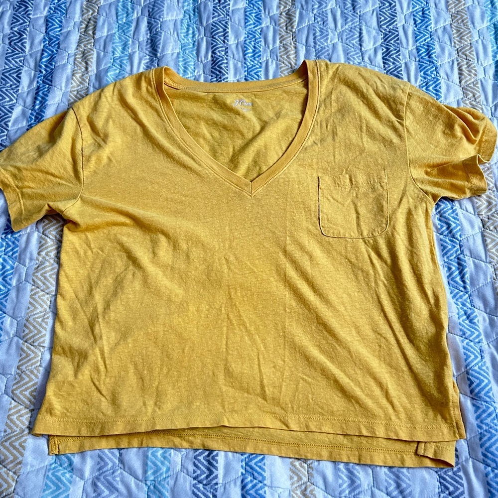 J crew crop yellow tee shirt medium